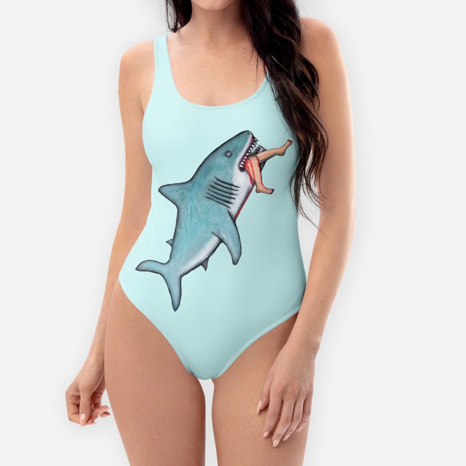 "EATEN BY SHARK" SWIMSUIT