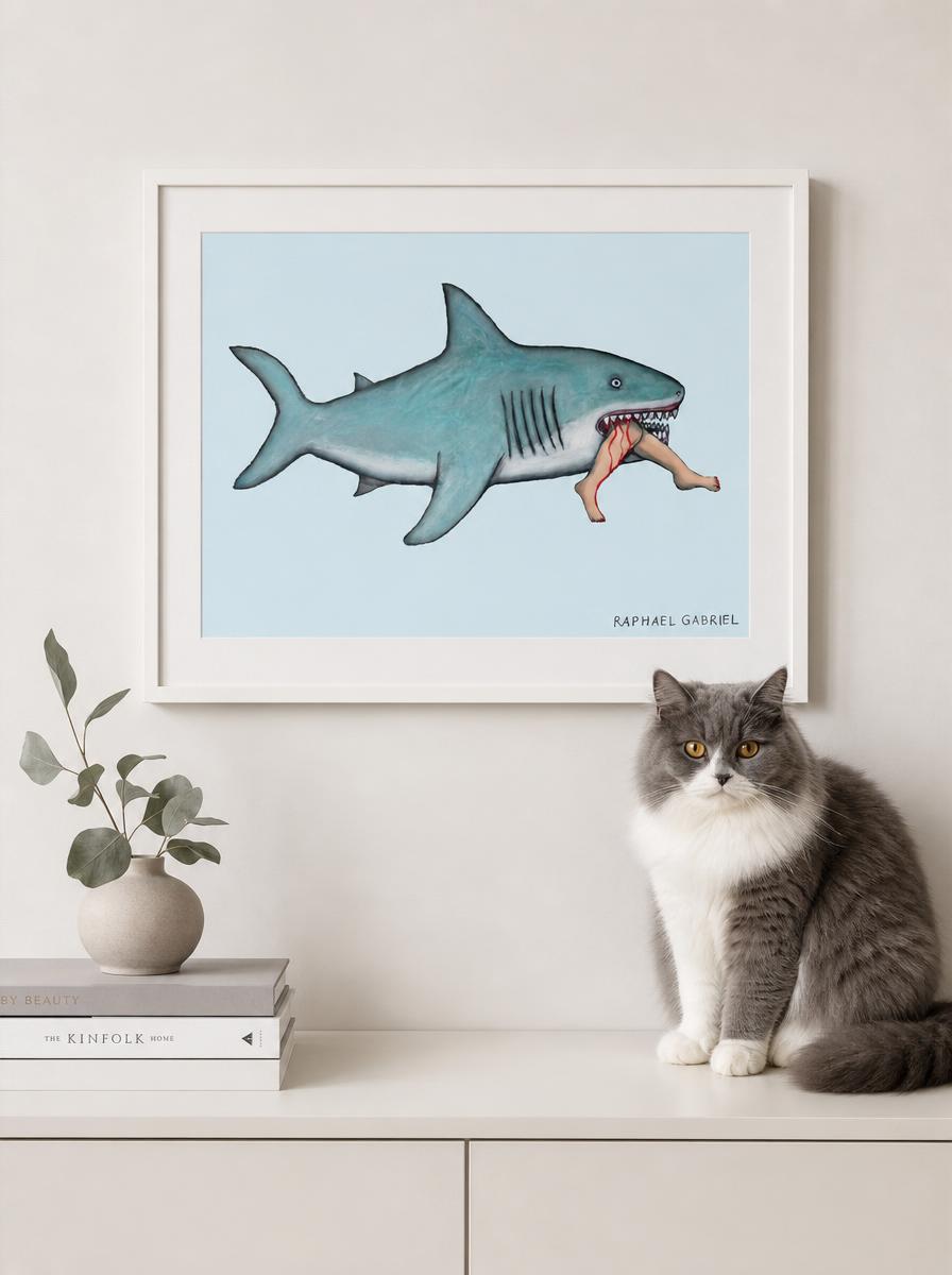 gpt-image-2_16″×20_framed_artprint_white_frame_minimalstic_apparment_british_longhair_gre-0