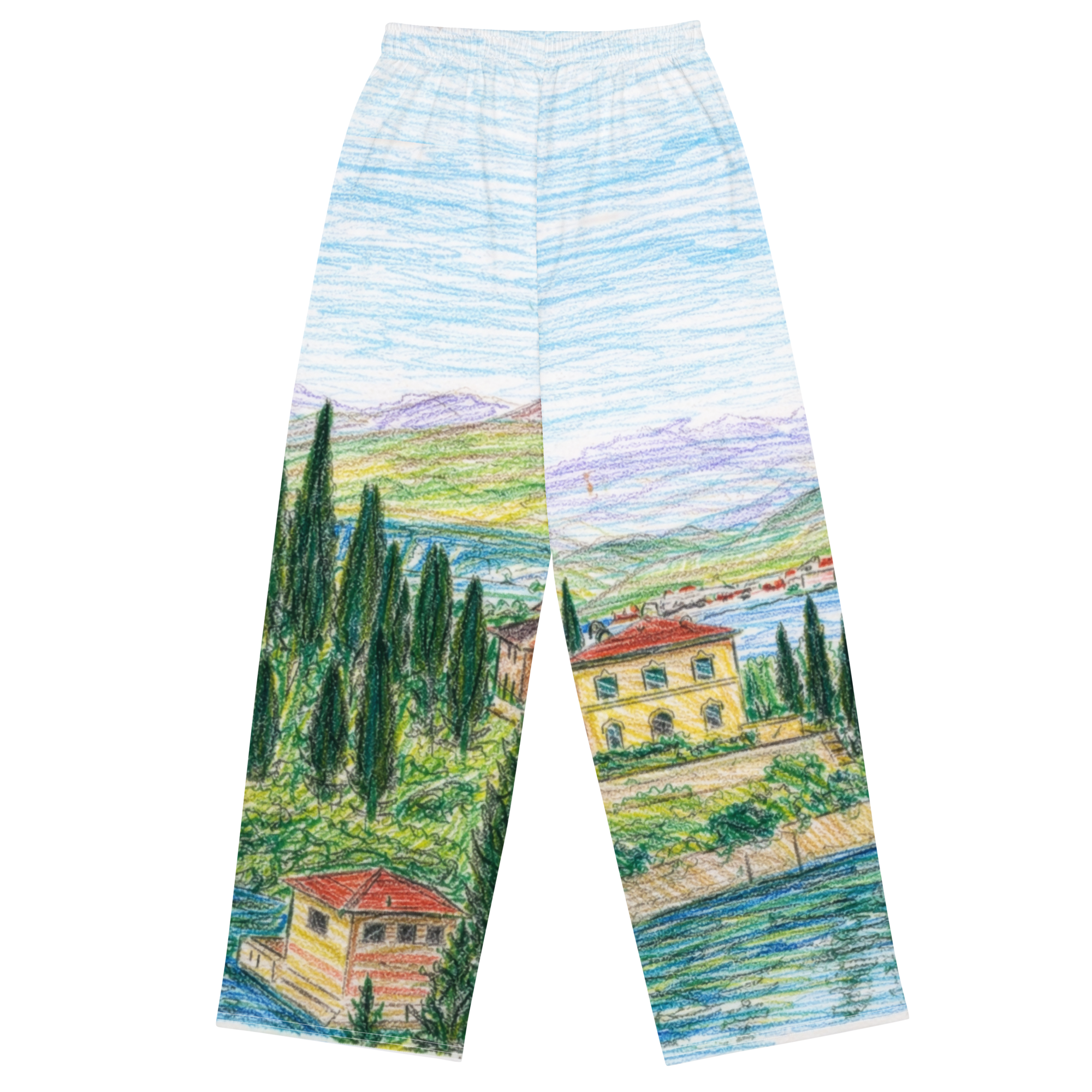 All-over print unisex wide-leg pants - Image 2