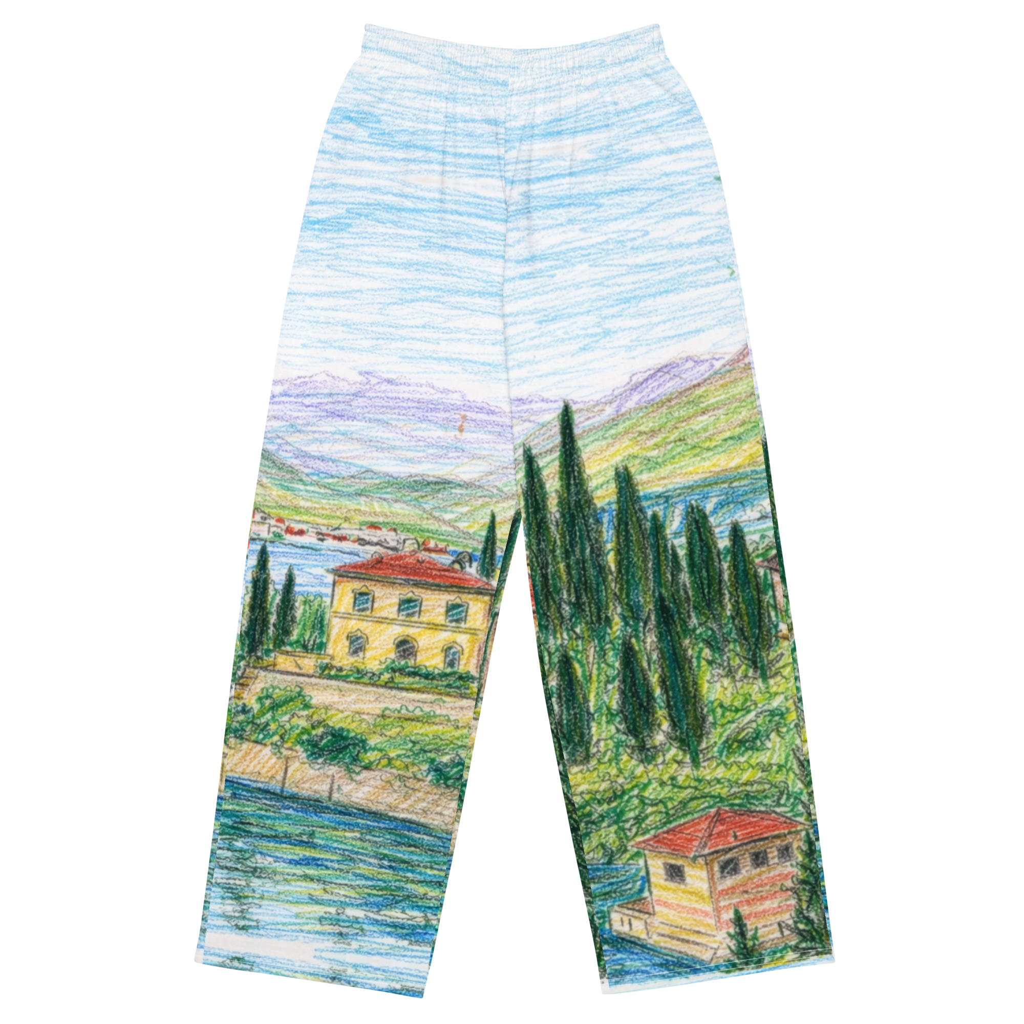 All-over print unisex wide-leg pants